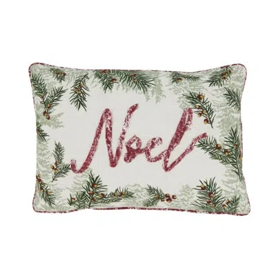 Saro Seasonal Serenity Noel Poly Filled Throw Pillow