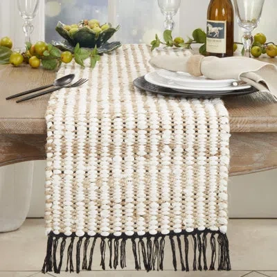 Saro Sereia 50% Jute - 40% Viscose - 10% Cotton Dining Linens In Natural