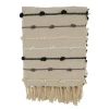 Saro Sevan 100% Cotton Throw In Black;white