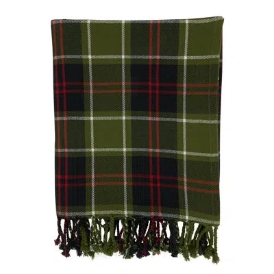 Saro Sevan 100% Cotton Throw In Green