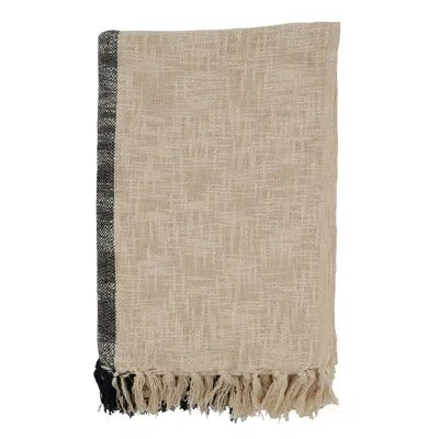 Saro Sevan 100% Cotton Throw In Natural