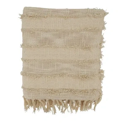 Saro Sevan 100% Cotton Throw In Natural