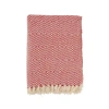 Saro Sevan 100% Cotton Throw In Red