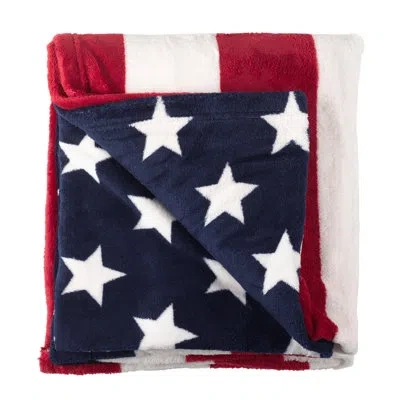 Saro Sevan American Flag Stars And Stripes 4th Of July Blanket In Blue;red