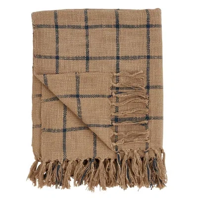 Saro Sevan Checkered Cotton Throw In Natural