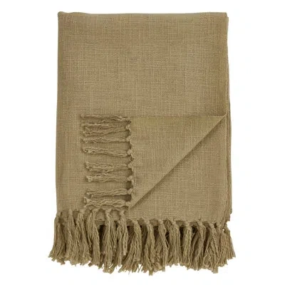 Saro Sevan Cotton Tasseled Throw In Natural