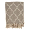 Saro Sevan Cotton Throw In Gray Geometric 2
