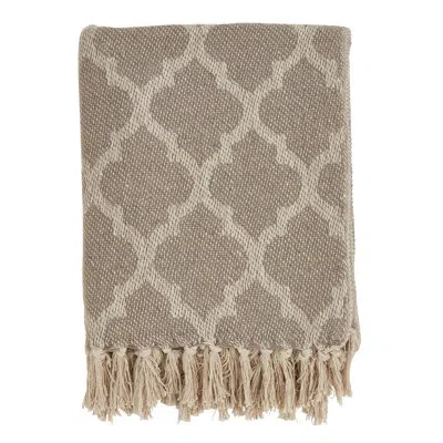 Saro Sevan Cotton Throw In Gray Geometric 2