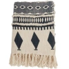 Saro Sevan Cotton Throw In Navy Blue