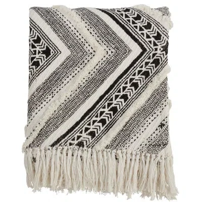 Saro Sevan Cotton Throw In White