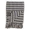 Saro Sevan Houndstooth And Tassel Throw In Black