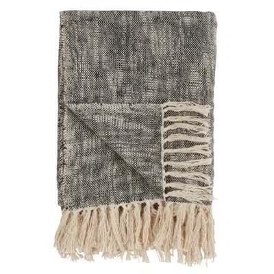Saro Sevan Tasseled Cotton Throw In Black