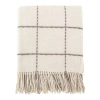 Saro Sevan Wool Throw In Ivory