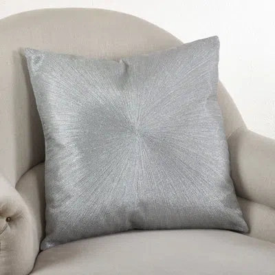 Saro Shimmering Starburst Square Pillow Cover & Insert In Silver