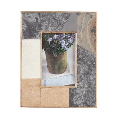 Saro Single Picture Frame In Gray;cream