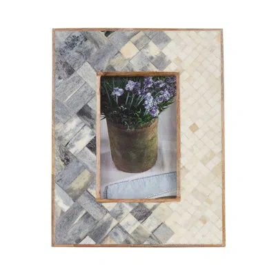 Saro Single Picture Frame In Gray;cream