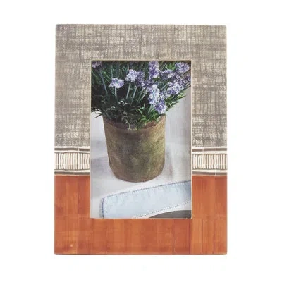 Saro Single Picture Frame In Gray;orange