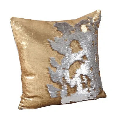 Saro Sirun Sequin Mermaid Throw Pillow In Gold,silver