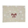 Saro Snowfall Christmas Table Runner In Natural