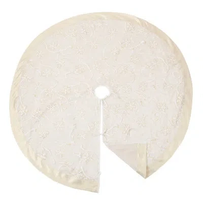Saro Snowflake And Ribbon Tree Skirts