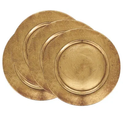 Saro Soft Glow Faux Mother Of Pearl Charger Plate (set Of 4) In Copper