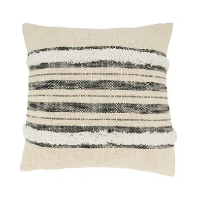 Saro Solana Collection Striped Throw Pillow In Down Blend