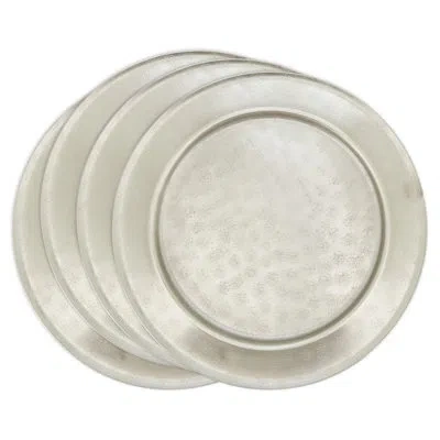 Saro Sousplat Collection 100% Aluminum No Pattern Charger In Silver