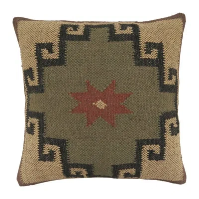 Saro Southwestern Geometric Throw Pillow Cover - Rustic Woven Throw Pillow Cover For Boho Farmhouse Lodge In Does Not Apply