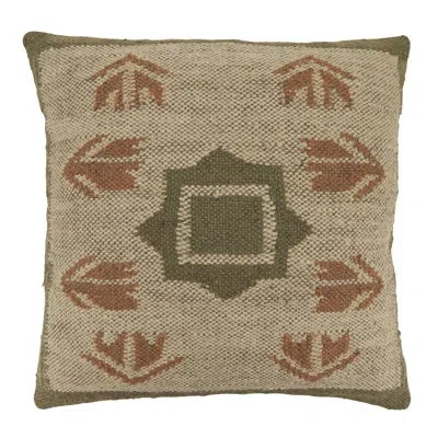 Saro Southwestern Geometric Throw Pillow Cover - Woven Rustic Throw Pillow Cover For Boho Farmhouse Decor In Does Not Apply