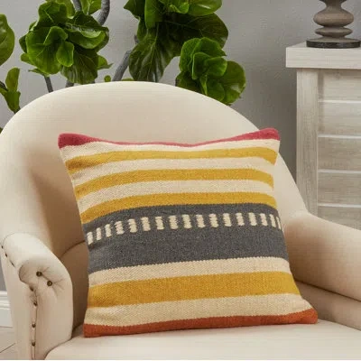 Saro Square Cotton Pillow Cover