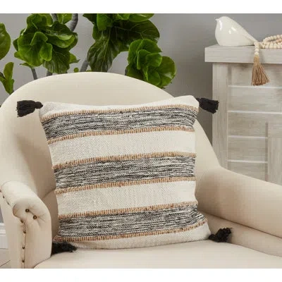 Saro Square Cotton Pillow Cover