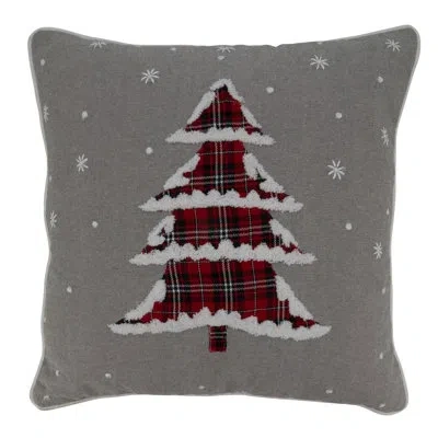 Saro Square Cotton Pillow Cover & Insert In Down Blend