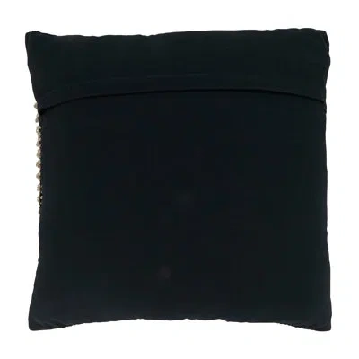 Saro Square Cotton Pillow Cover & Insert In Black