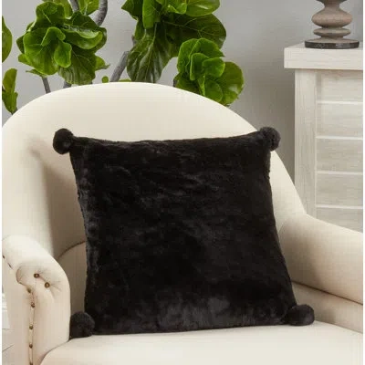 Saro Square Pillow Cover & Insert In Black