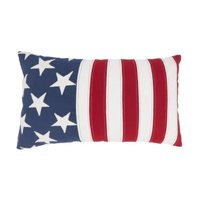 Saro Star Spangled Collection Cotton Throw Pillow In Multi