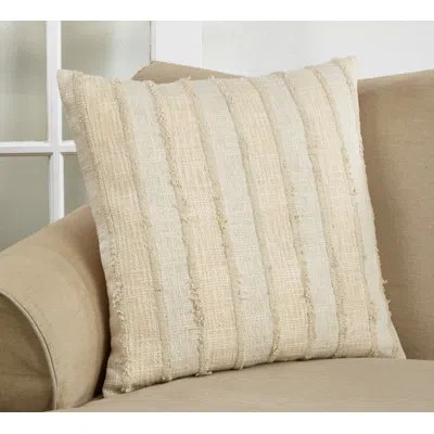 Saro Stripe Cotton Throw Pillow Cover & Insert In Polyester,polyfill