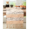Saro Striped Cotton Table Runner In Rust