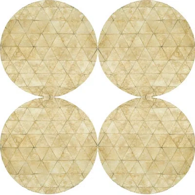 Saro Talaria 50% Capiz Shell - 50% Resin Geometric Round Placemat In Gold