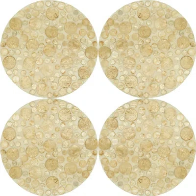 Saro Talaria 50% Capiz Shell - 50% Resin Round Placemat In Gold