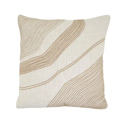 Saro Textured Geometric Throw Pillow Cover - Modern Woven Throw Pillow Cover With Raised Cord Embroidery  In Does Not Apply