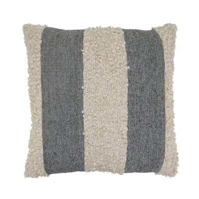 Saro Textured Stripe Throw Pillow Cover - Boucle Color Block Throw Pillow Cover For Organic Modern Farmho In Does Not Apply