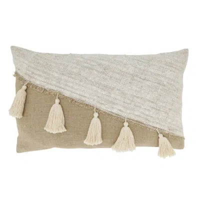 Saro Thana Collection Throw Pillow In Brown;beige