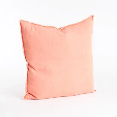 Saro Throw Pillow Cover & Insert In Coral