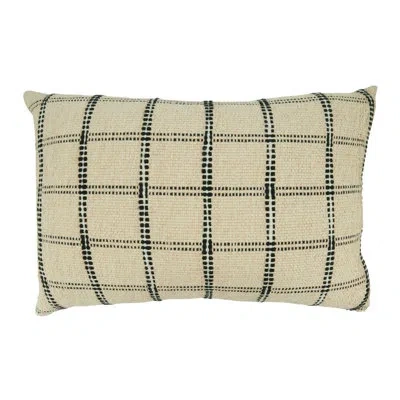 Saro Throw Pillow Cover With Checkered Design In Pillow Cover Only - No Insert