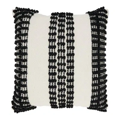 Saro Tobar Collection Striped Cotton Throw Pillow In Polyester