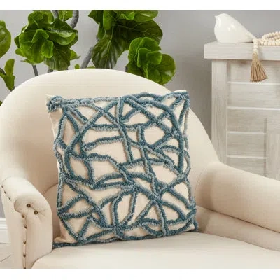 Saro Topography Square Cotton Pillow Cover