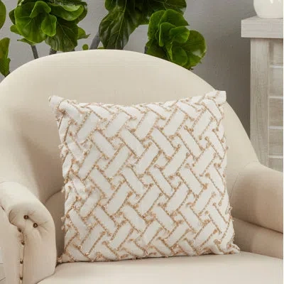 Saro Tori Square Cotton Pillow Cover & Insert In Down Blend