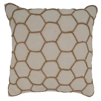 Saro Tori Square Cotton Pillow Cover & Insert In Polyester,polyfill