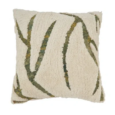 Saro Tufted Symmetry Embroidered Down Filled Throw Pillow
