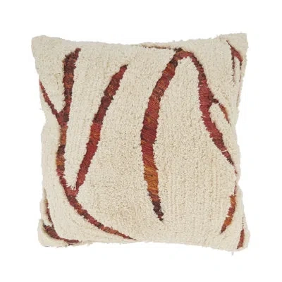 Saro Tufted Symmetry Embroidered Down Filled Throw Pillow